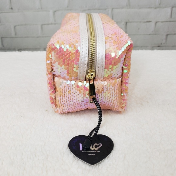 👝 NWT Imoshion Makeup Bag Reversible Sequin Vegan - Picture 2 of 4